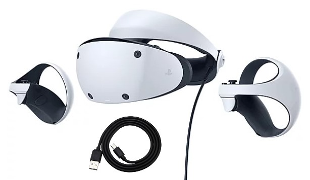 Playstation VR2 Headset - w/ 2 VR2 Sense Controllers & USB C Charge Cable
